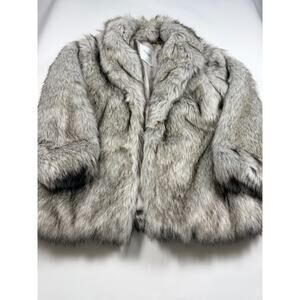 Abercrombie & Fitch Gray Faux Fur Jacket